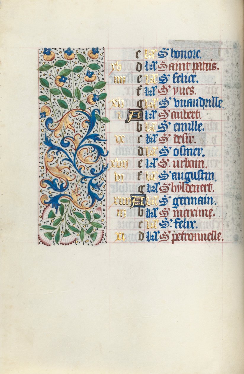 Stundenbuch Gebrauch von Rouen: fol. 5v, ca. 1470 von Master of the Geneva Latini