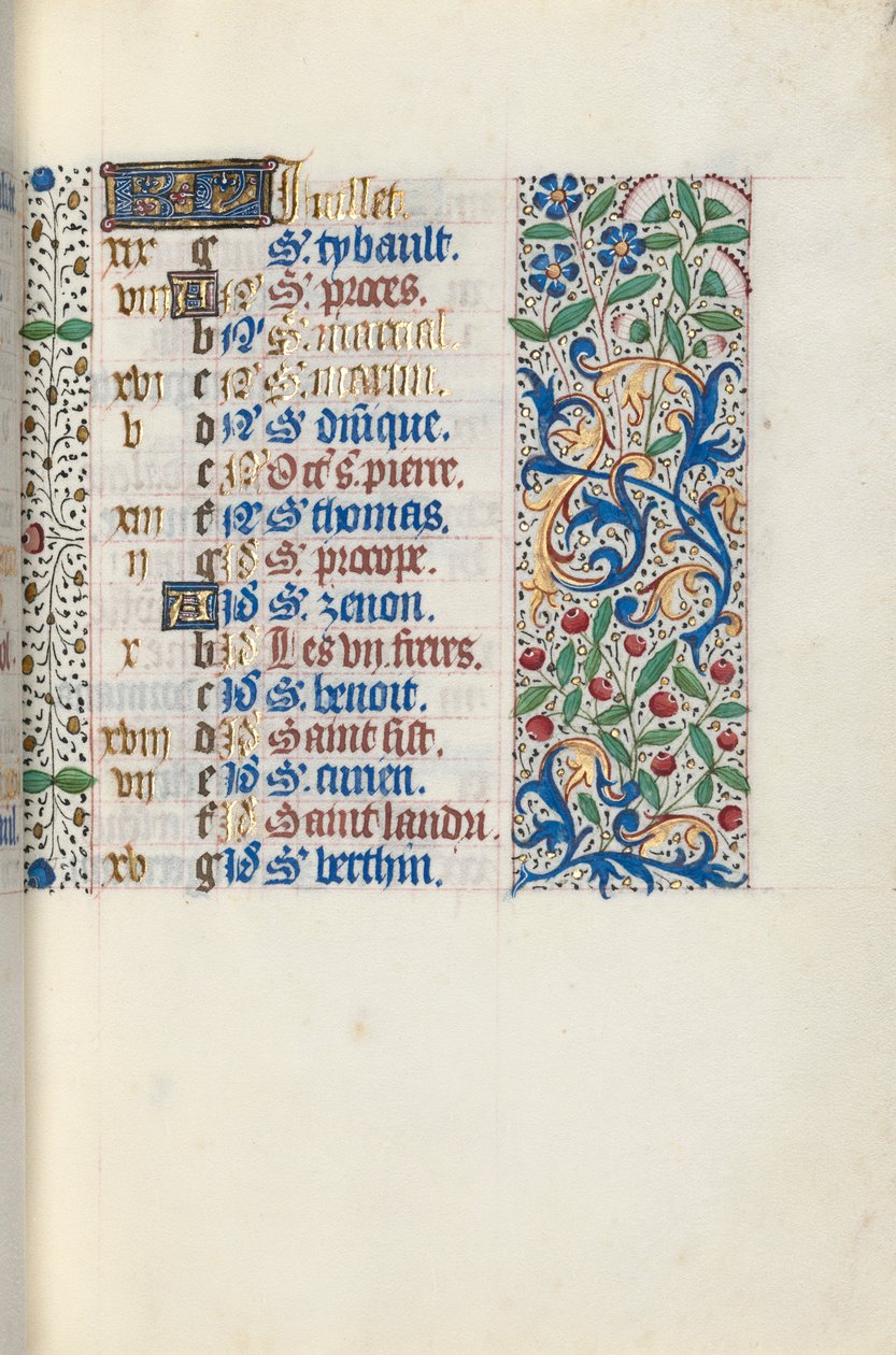 Stundenbuch Gebrauch von Rouen: fol. 7r, um 1470 von Master of the Geneva Latini