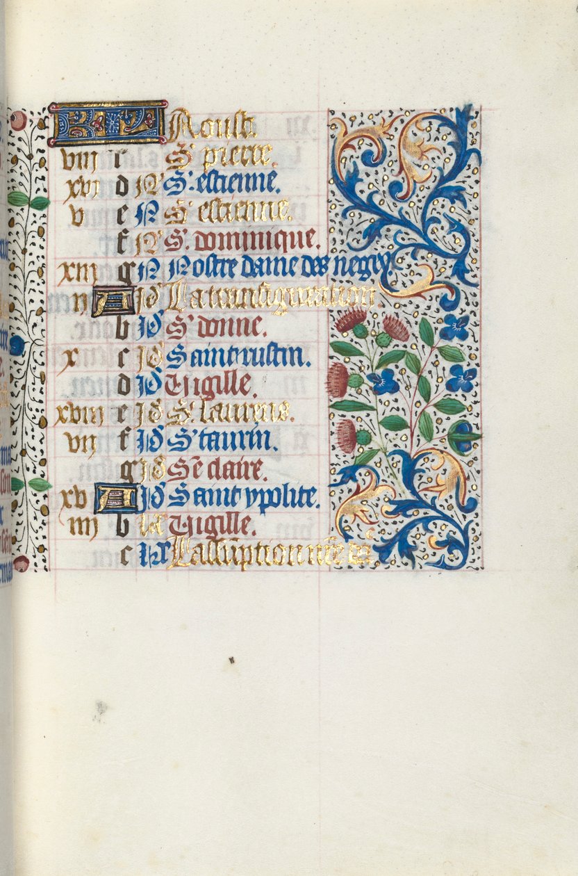 Stundenbuch Gebrauch von Rouen: fol. 8r, ca. 1470 von Master of the Geneva Latini