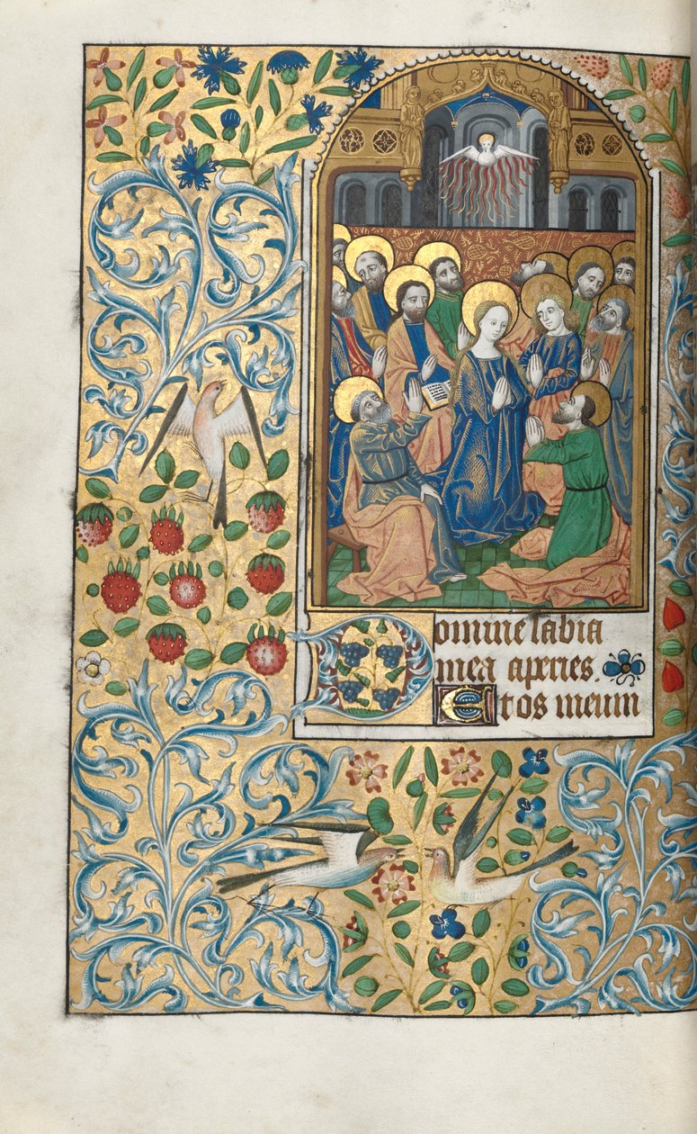 Stundenbuch Gebrauch von Rouen: fol. 99v, Pfingsten, c. 1470 von Master of the Geneva Latini