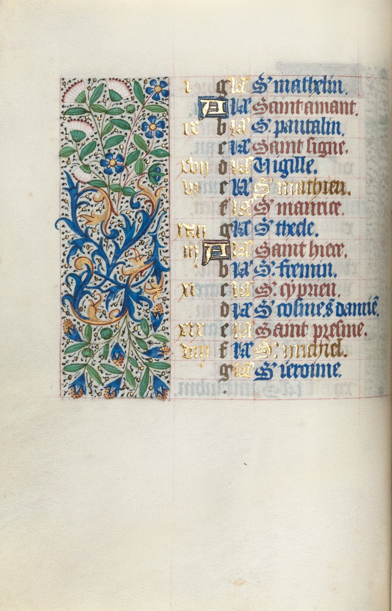 Stundenbuch Gebrauch von Rouen: fol. 9v, ca. 1470 von Master of the Geneva Latini