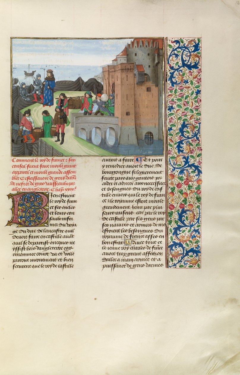 König Karl VI. von Frankreich bereitet sich auf den Krieg mit England vor von Master of the Getty Froissart