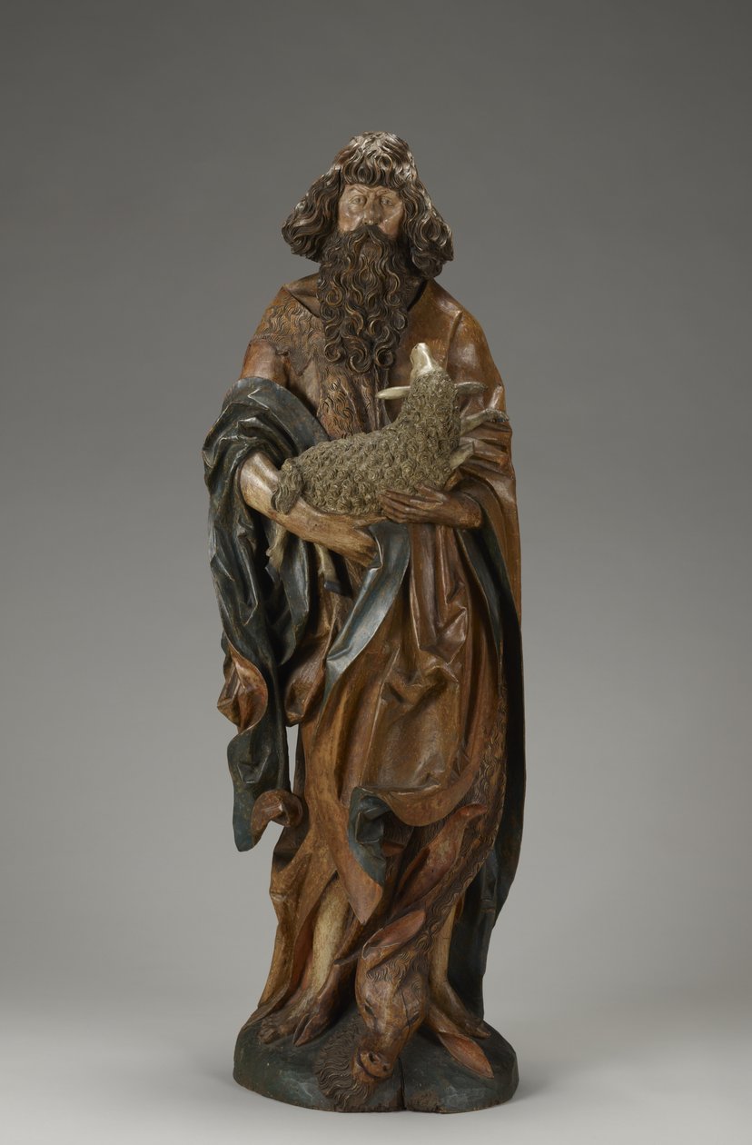 Johannes der Täufer (teilweise polychromiertes Lindenholz) von Master of the Harburger Altar