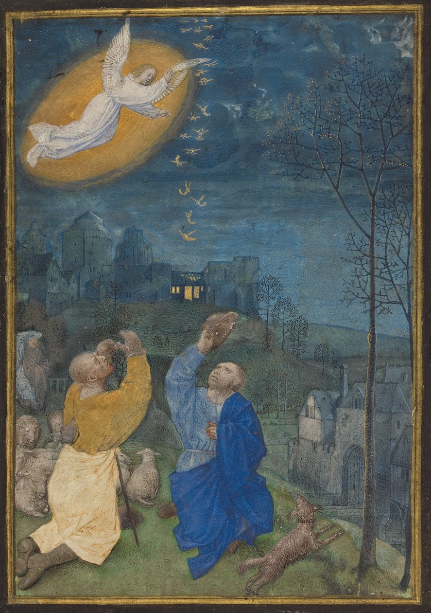 Die Verkündigung an die Hirten von Master of the Houghton Miniatures