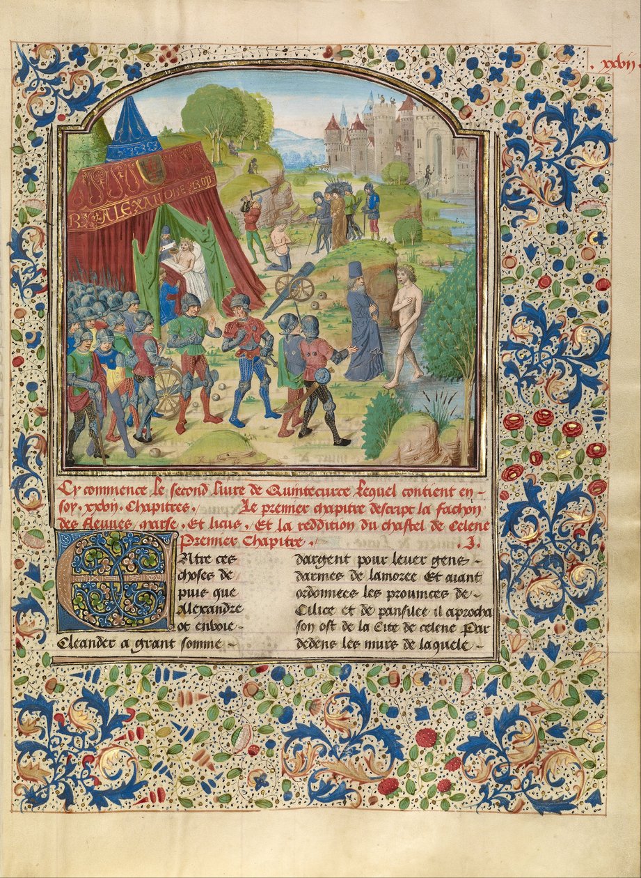 Alexanders Krankheit am Fluss Cydnus und der Tod von Sisinnes von Master of the Jardin de vertueuse consolation and assistant