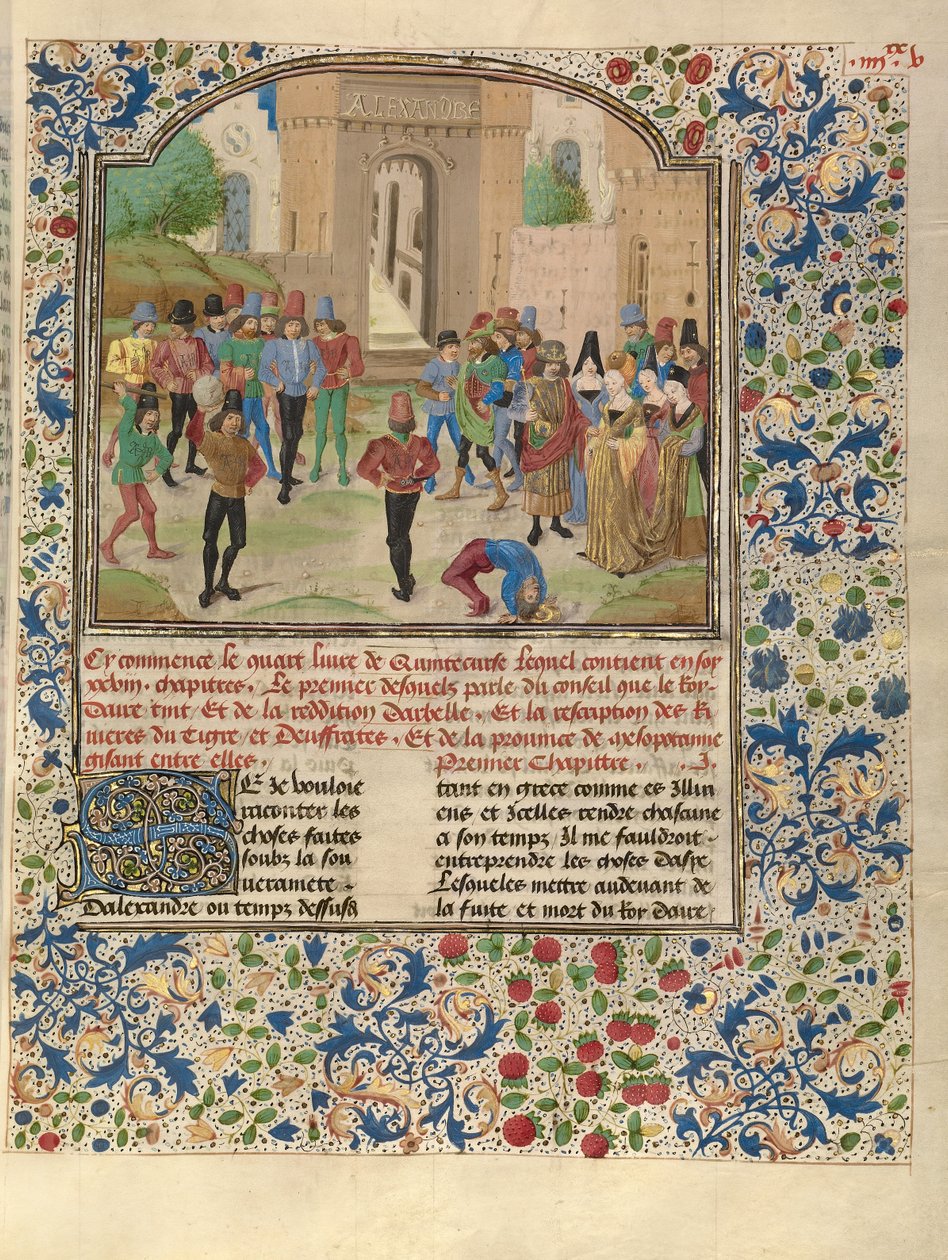 Der Wettbewerb in Sittacene und die Besänftigung von Sisigambis von Master of the Jardin de vertueuse consolation