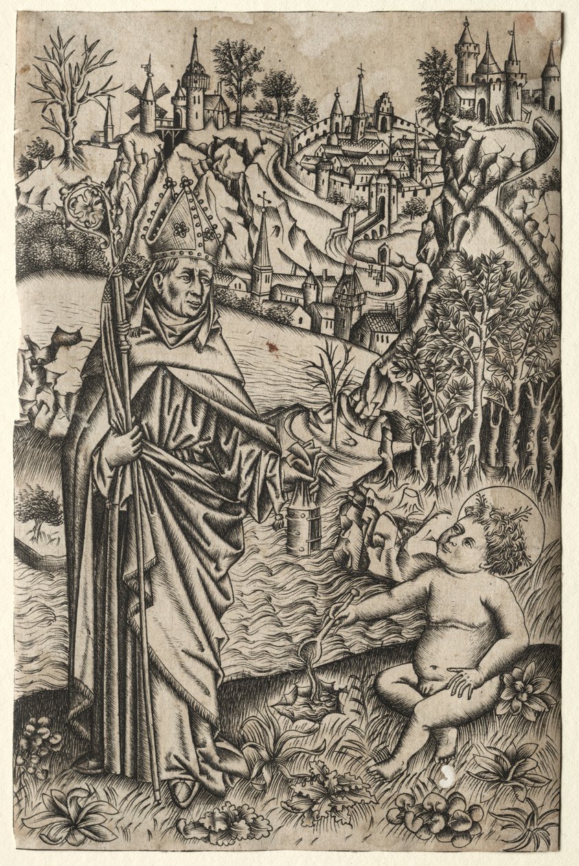 St. Augustinus und das Kind am Meeresufer, ca. 1465-1469 von Master of the Nuremberg Passion
