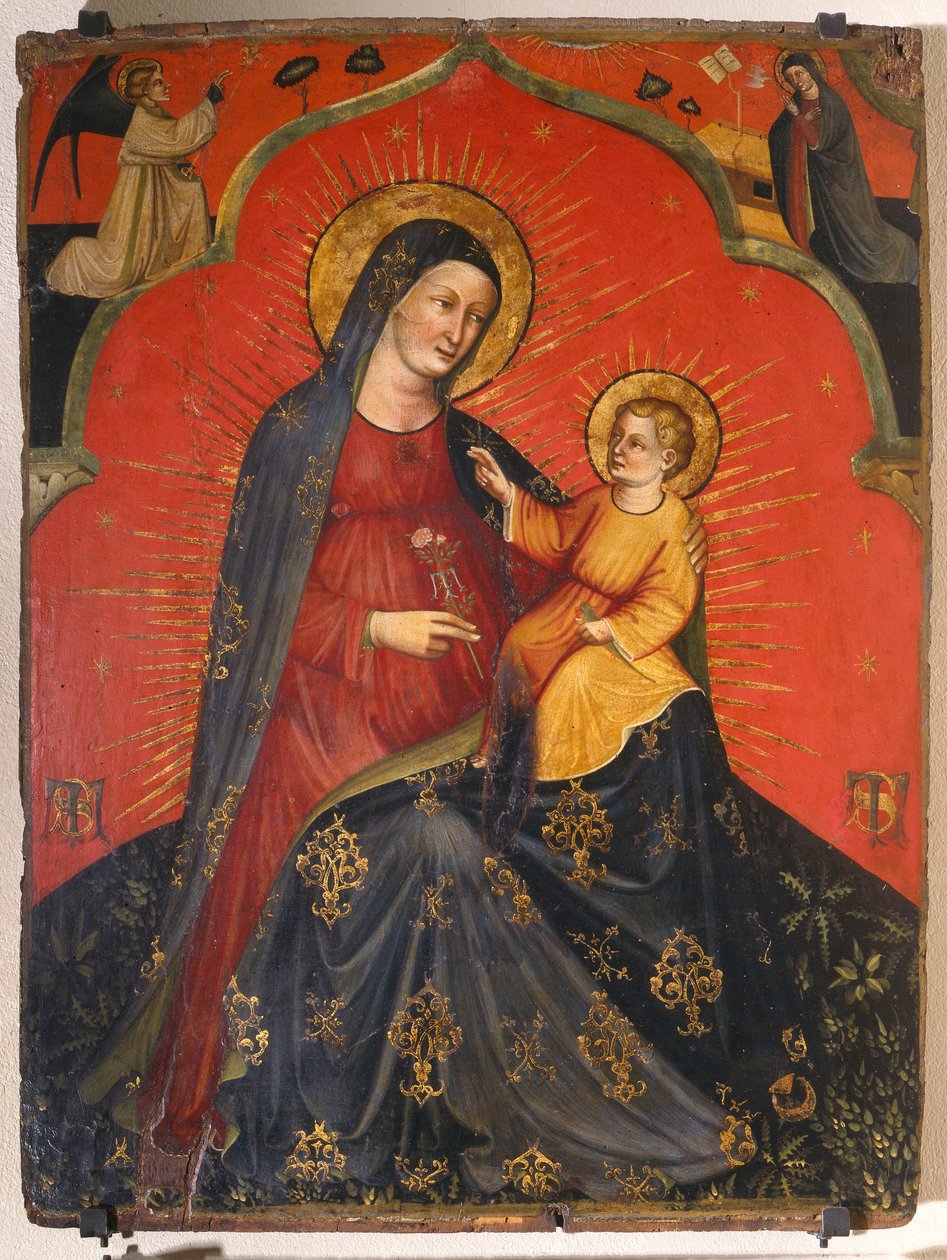 Madonna mit Kind und Verkündigung, ca. 1390 von Master of the Pesaro Crucifix