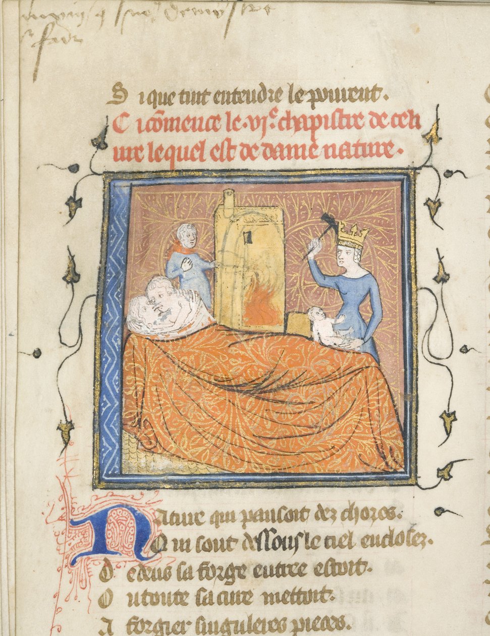 Miniatur aus einem Manuskript des Roman de la Rose von Guillaume de Lorris und Jean de Meun, ca. 1365 von Master of the Rose novels