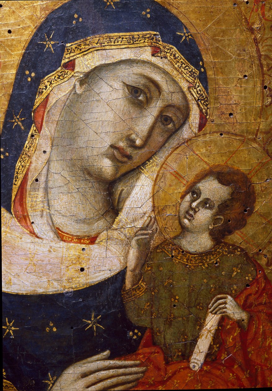 Jungfrau mit Kind (Detail) von Master of the Sterbini Diptych