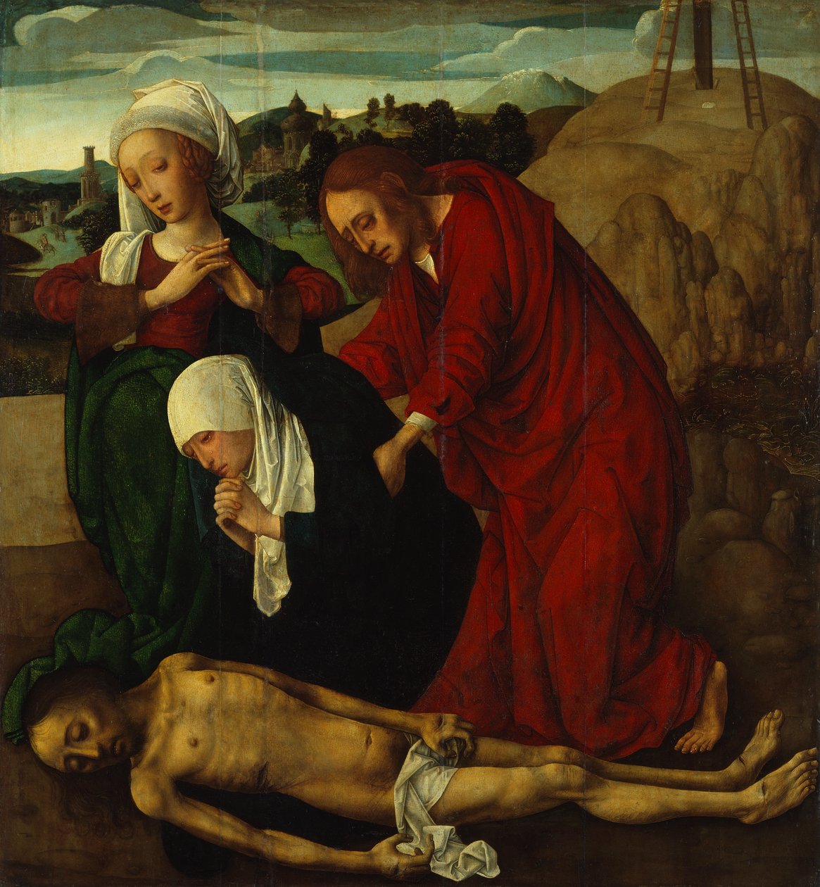 Die Beweinung Christi, ca. 1490 von Master of the Virgo Inter Virgines