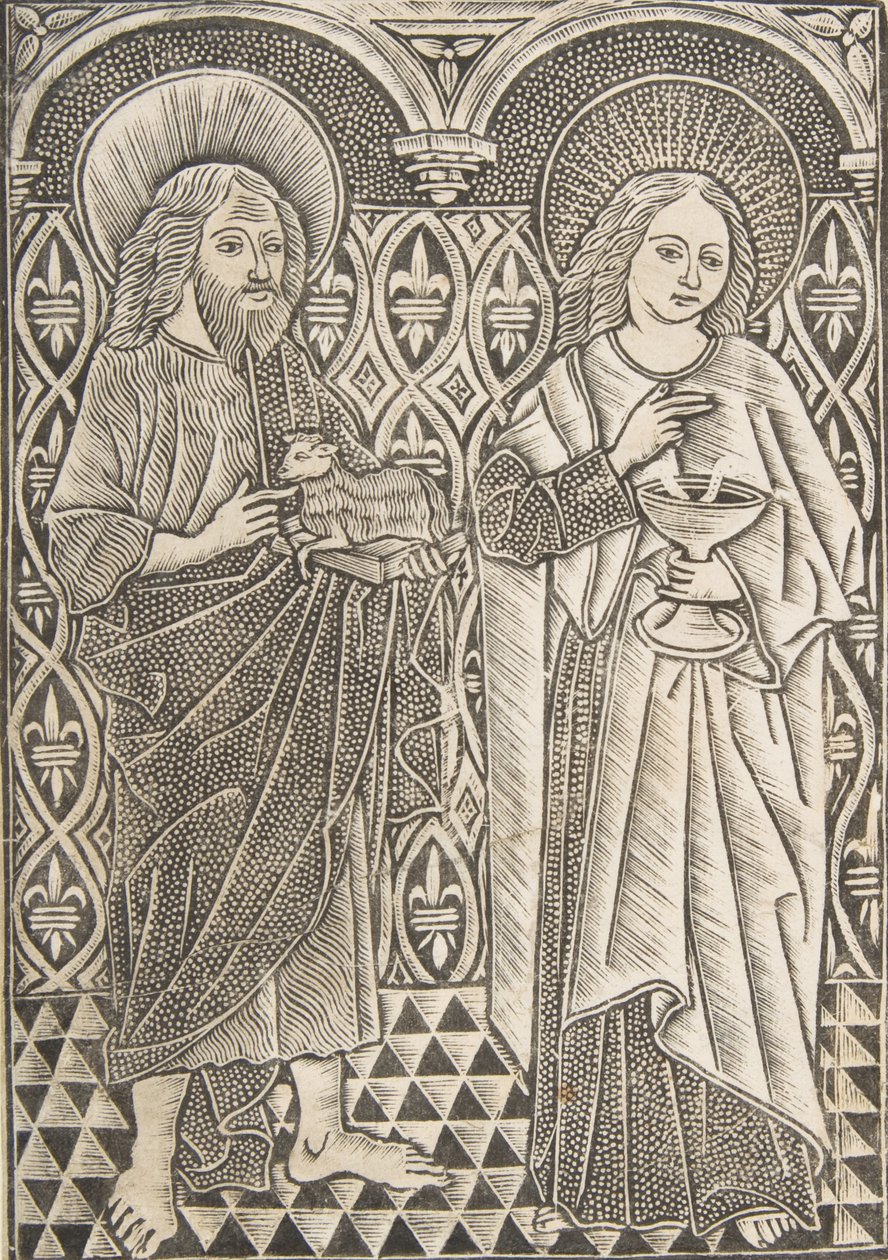 Johannes der Täufer und Johannes der Evangelist, 15. Jahrhundert von Master with the Cologne Arms