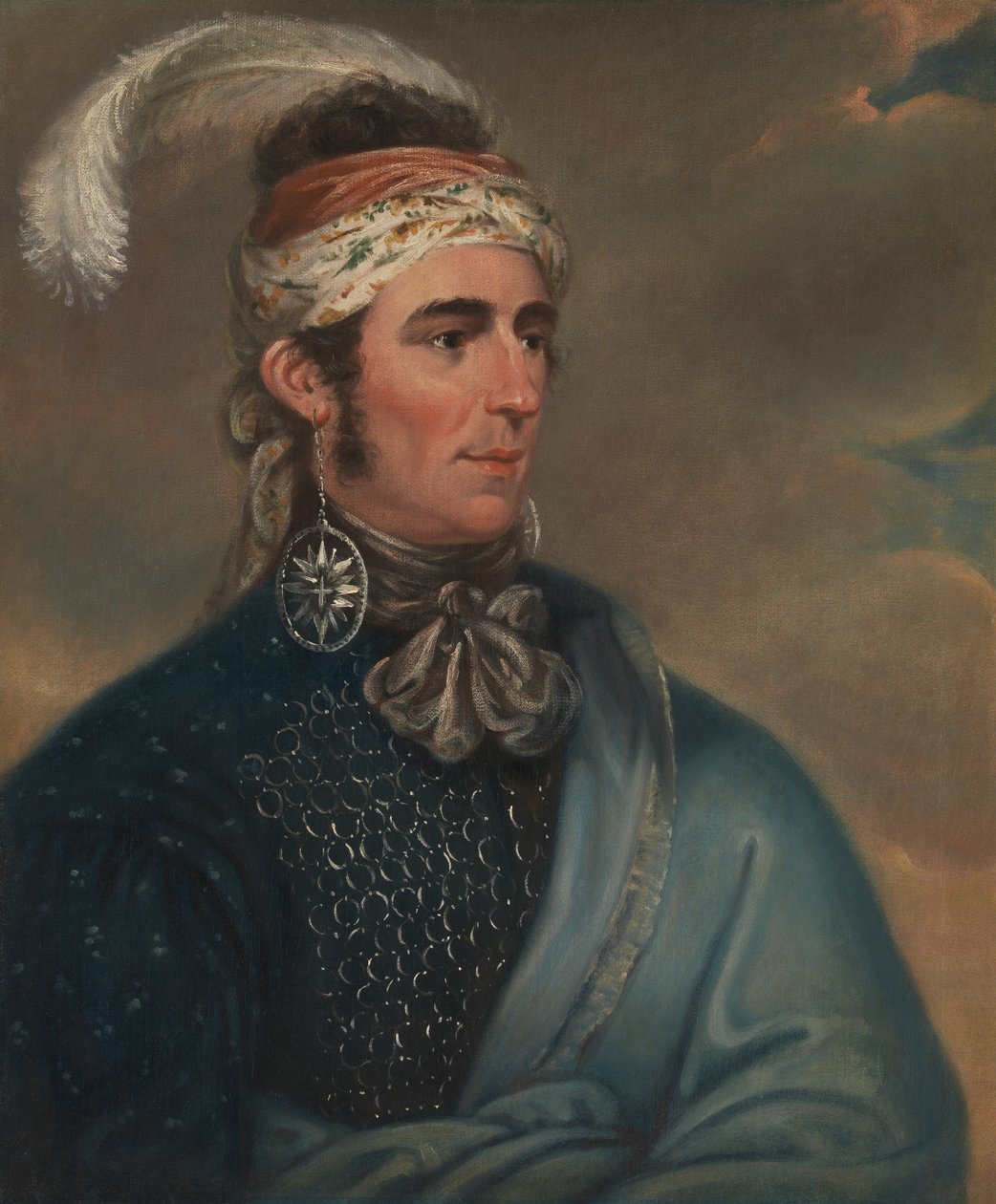Porträt von Major John Norton als Mohawk-Häuptling Teyoninhokarawen von Mather Brown