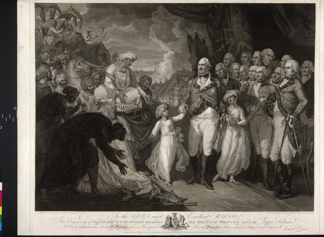 Marquis Cornwallis mit den zwei indischen Prinzen von Mather Brown