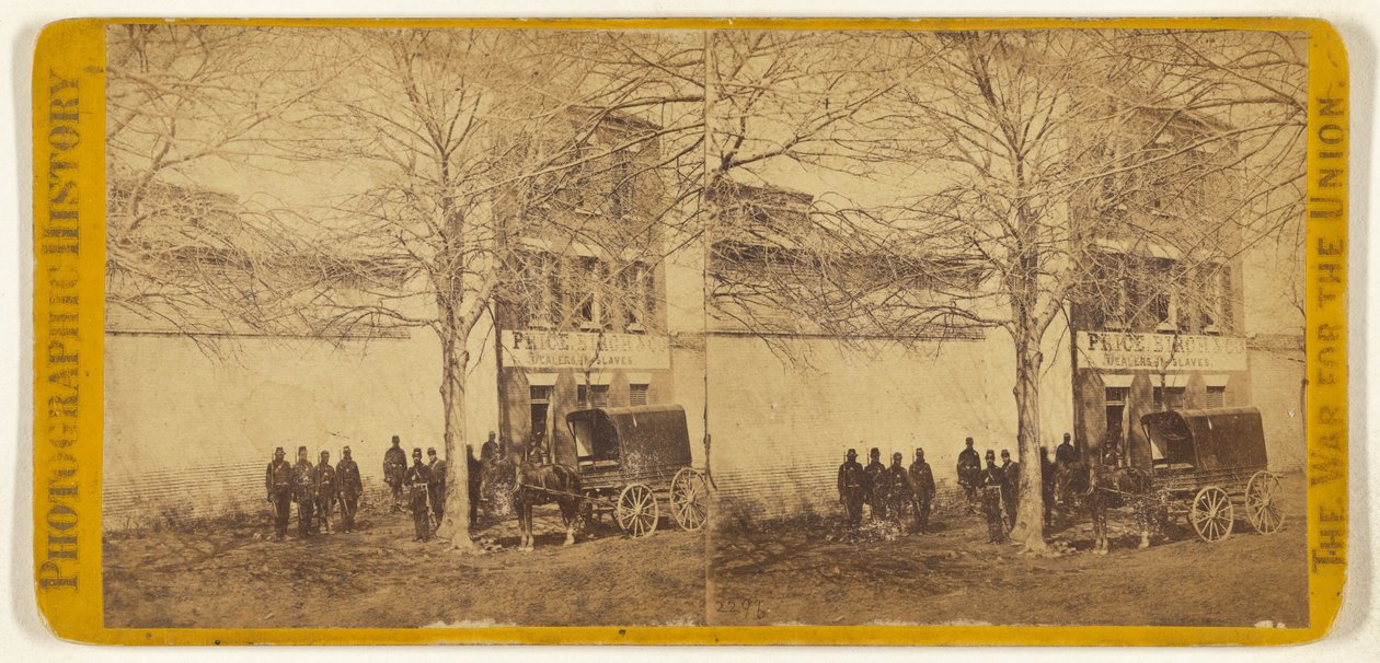 Union-Soldaten vor Price, Birch & Co; Händler von versklavten Menschen von Mathew B. Brady