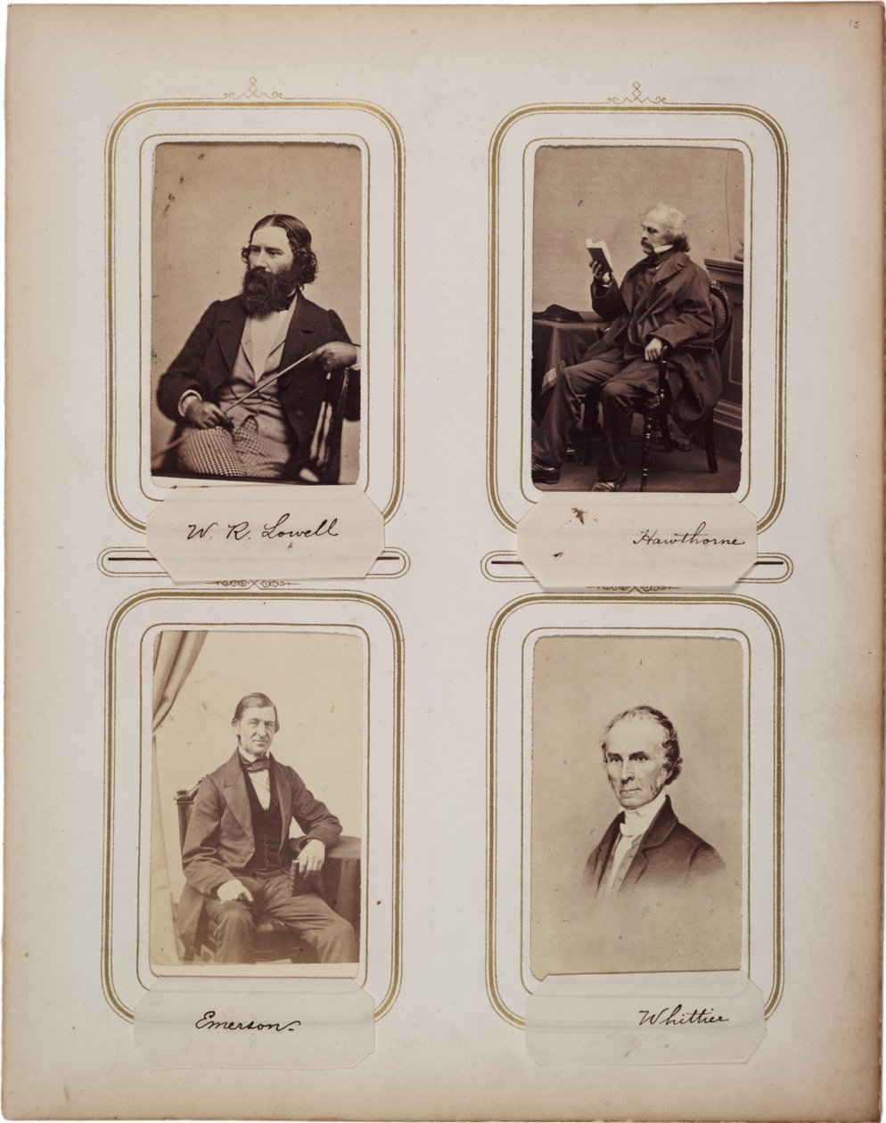 Album mit 200 Visitenkarten, die meisten von Brady, ca. 1865 von Mathew B. Brady