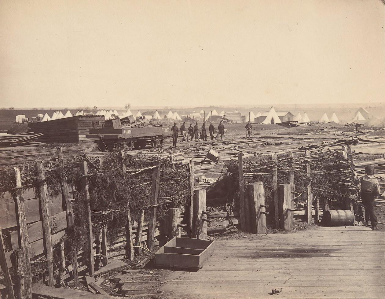 Befestigungen, Manassas, besetzt von der 13. Mass., 1862 von Mathew Brady