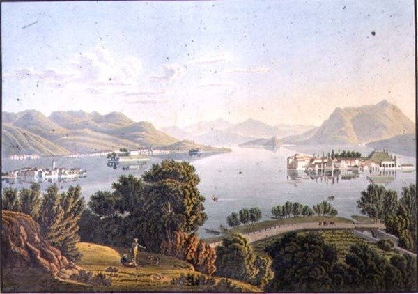 Blick auf den Lago Maggiore und die Borromäischen Inseln (Vue du Lac Majeur et des Isles Boromees) von Mathias Gabriel (after) Lory