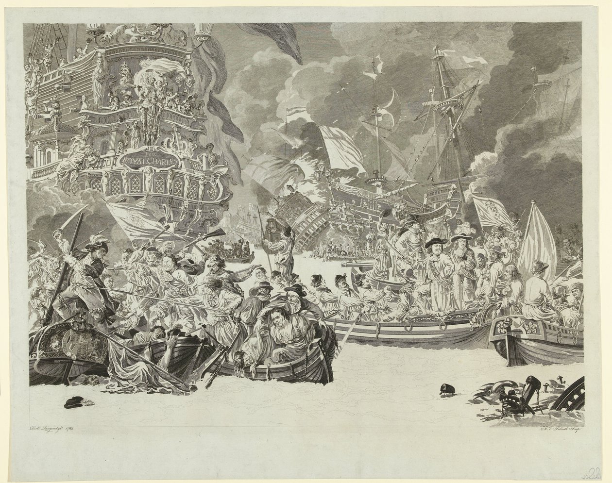 Der niederländische Überfall auf die Medway und die Eroberung der Royal Charles, 1667 von Mathias de Sallieth