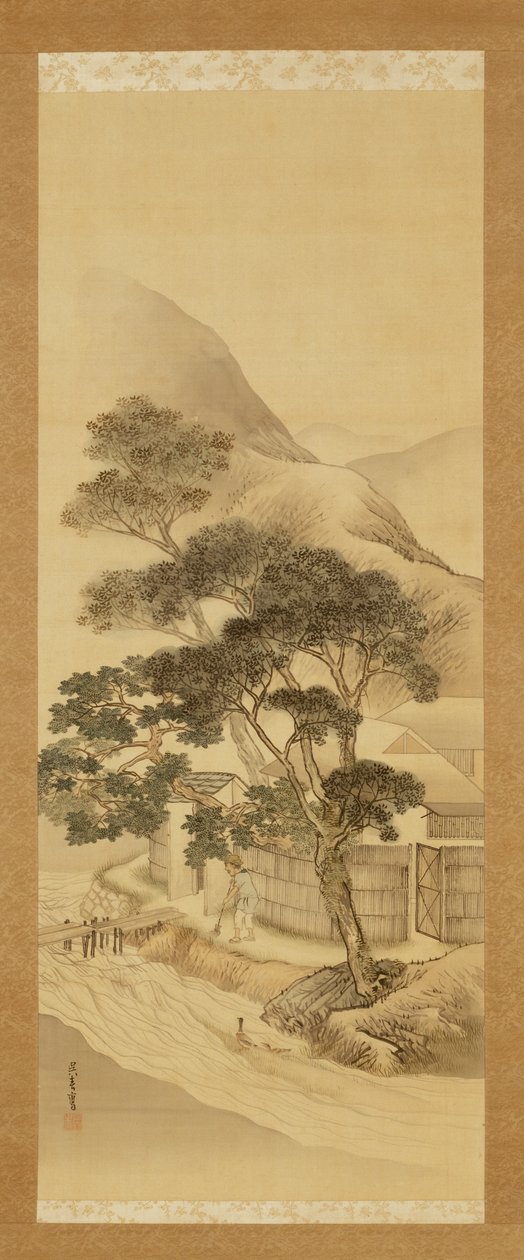 Bauernhaus und Bach von Matsumura Goshun