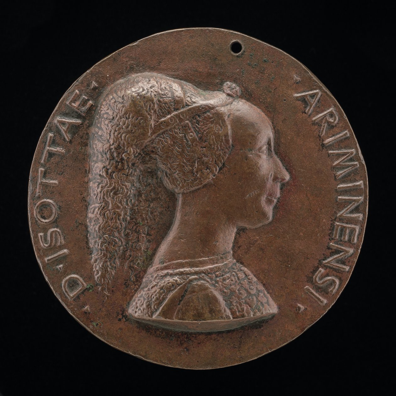 Isotta degli Atti, Geliebte 1446, dann Ehefrau nach 1453, von Sigismondo Malatesta [Vorderseite] von Matteo di Andrea de Pasti