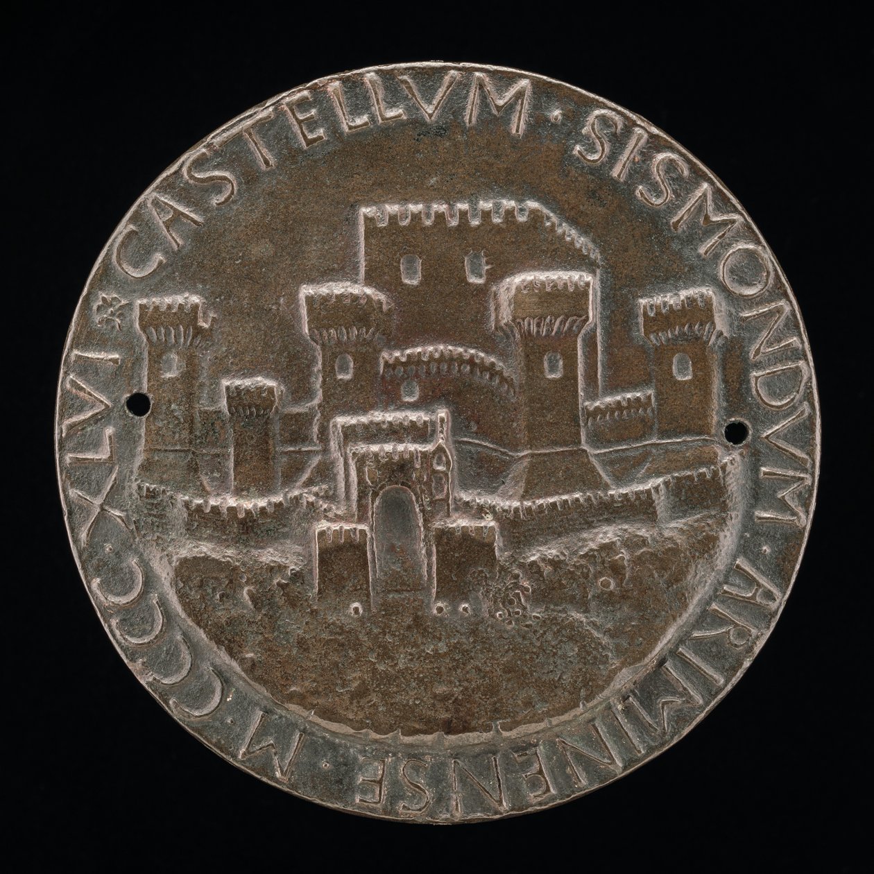 Das Schloss von Rimini [Rückseite], 1446 von Matteo di Andrea de Pasti
