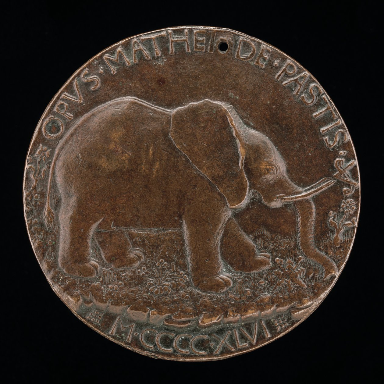 Der Malatesta-Elefant auf einer Wiese [Rückseite], 1446 von Matteo di Andrea de Pasti
