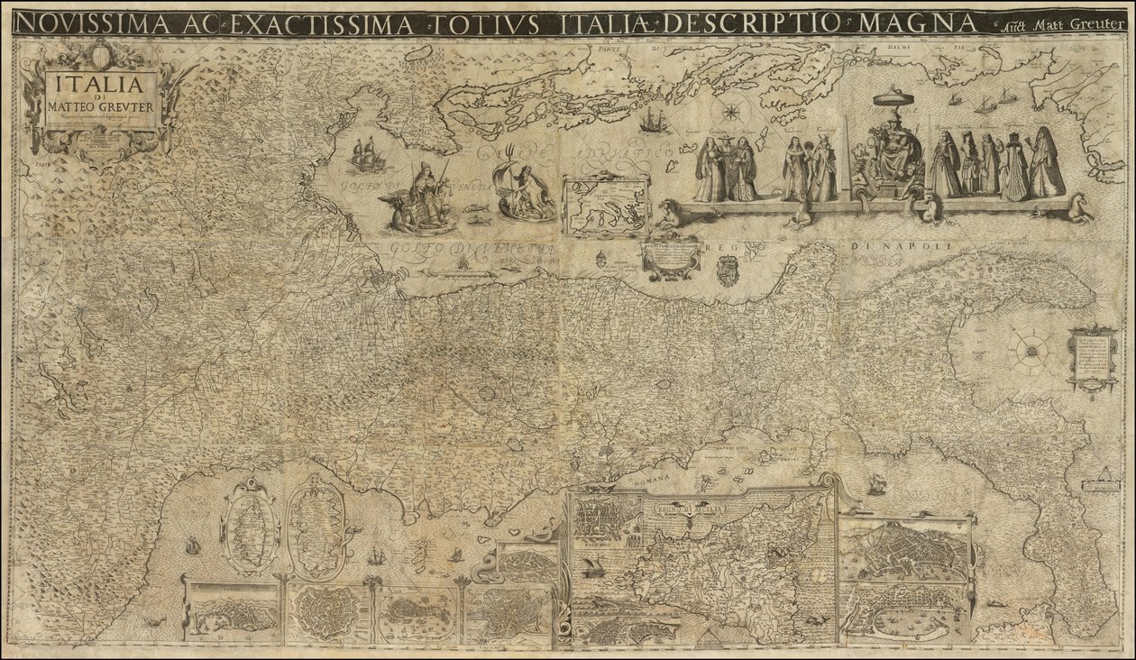 1630 Karte von Italien von Matthaeus Greuter, veröffentlicht 1657 von Stefano Scolari von Matthaus Greuter