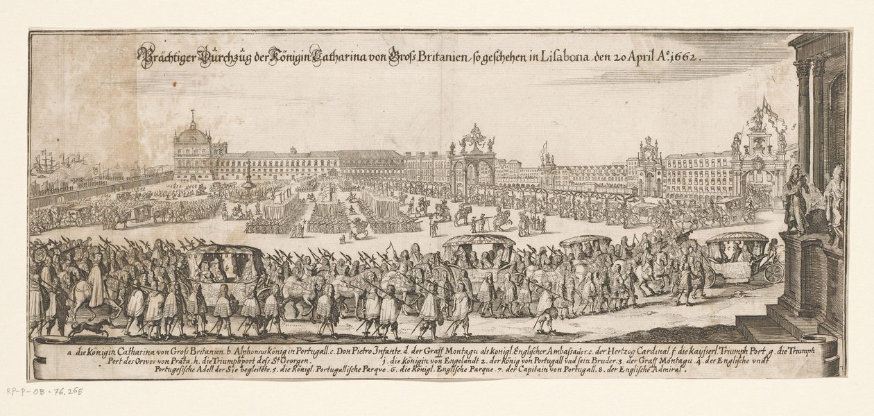 Abreise von Catharina von Braganza nach England, 20. April 1662 von Matthäus Merian (II)