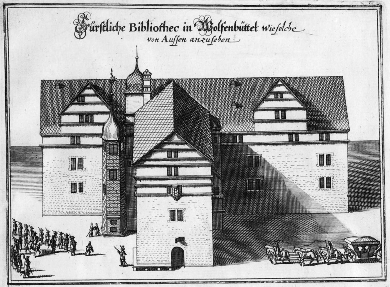 Herzog August Bibliothek in Wolfenbüttel, zwischen 1655 und 1660 von Matthaus the Elder Merian