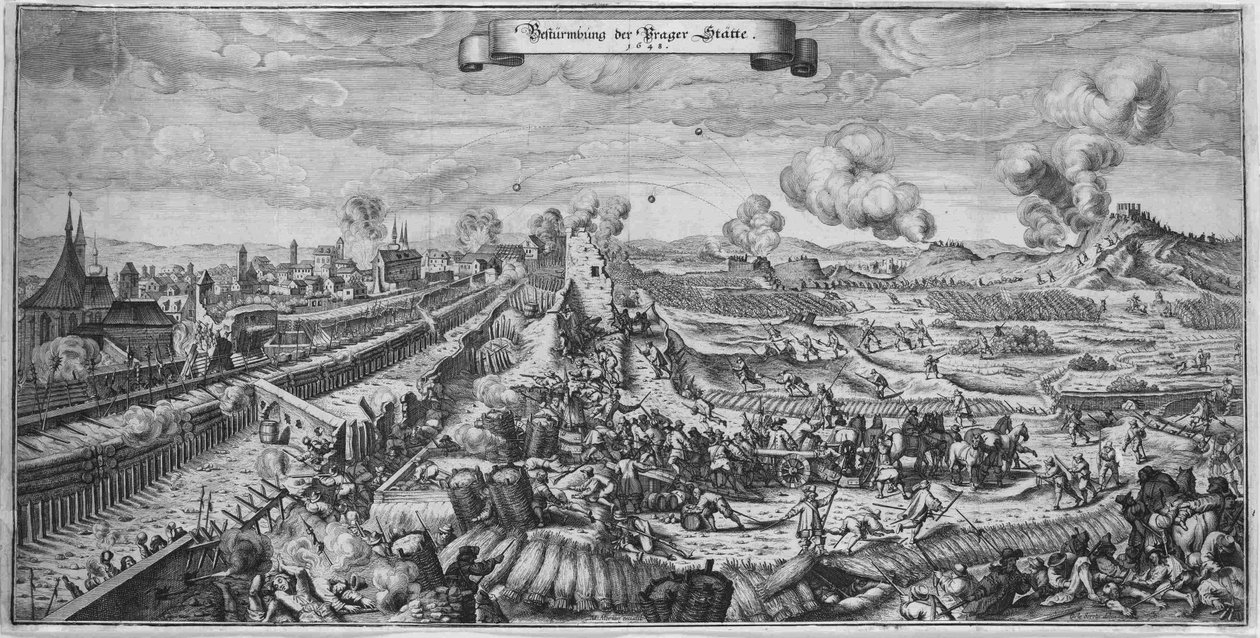 Die Schlacht von Prag im Oktober 1648 von Matthaus the Elder Merian