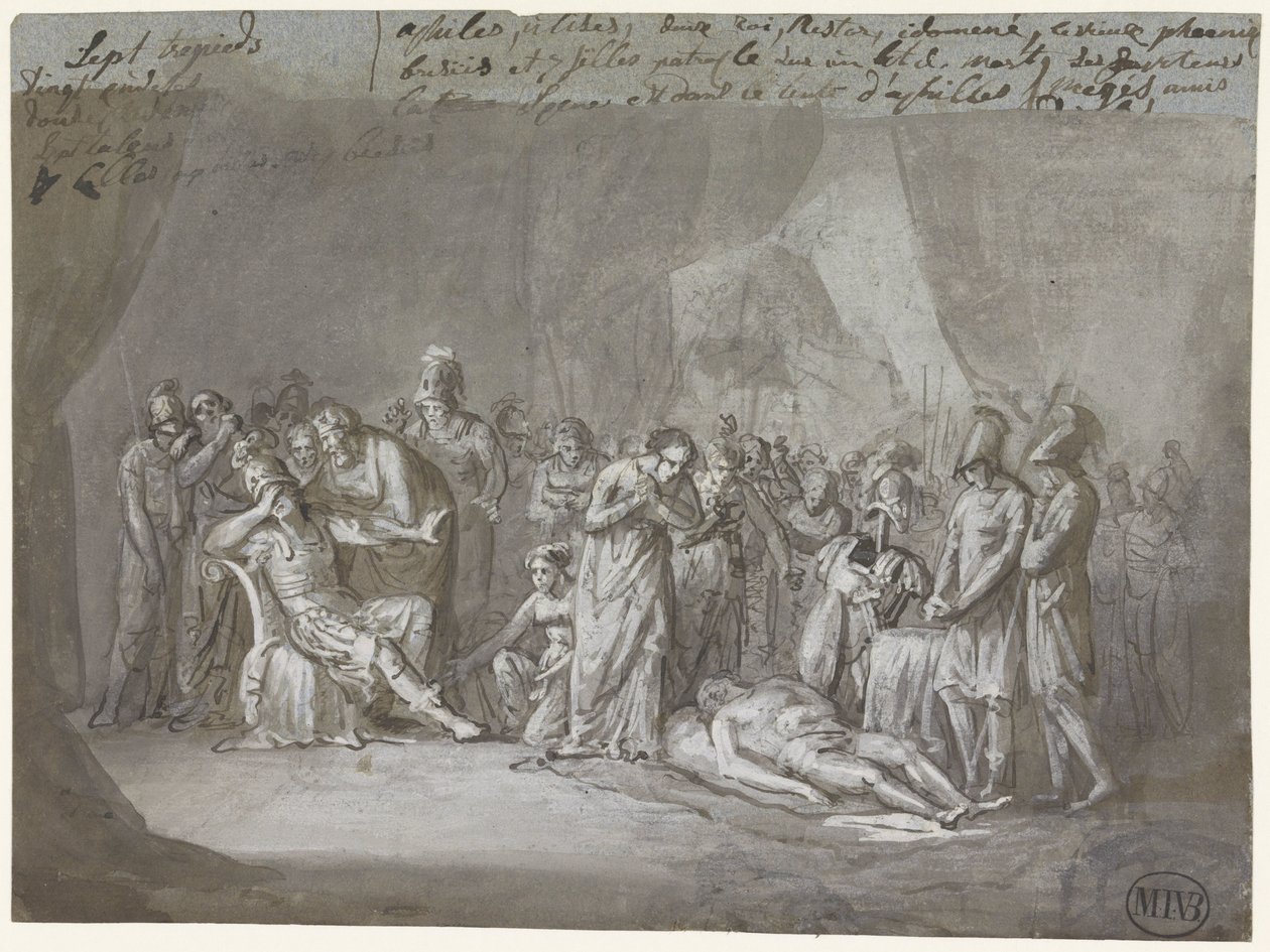 Der Leichnam des Patroklos in Achills Zelt beweint von Mattheus Ignatius van Bree