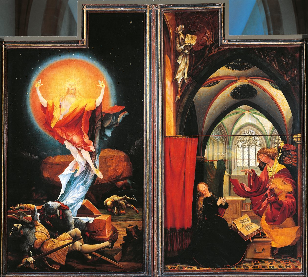 Die Verkündigung und Auferstehung Christi (Detail) von Matthias (c.1480 1528) Grunewald
