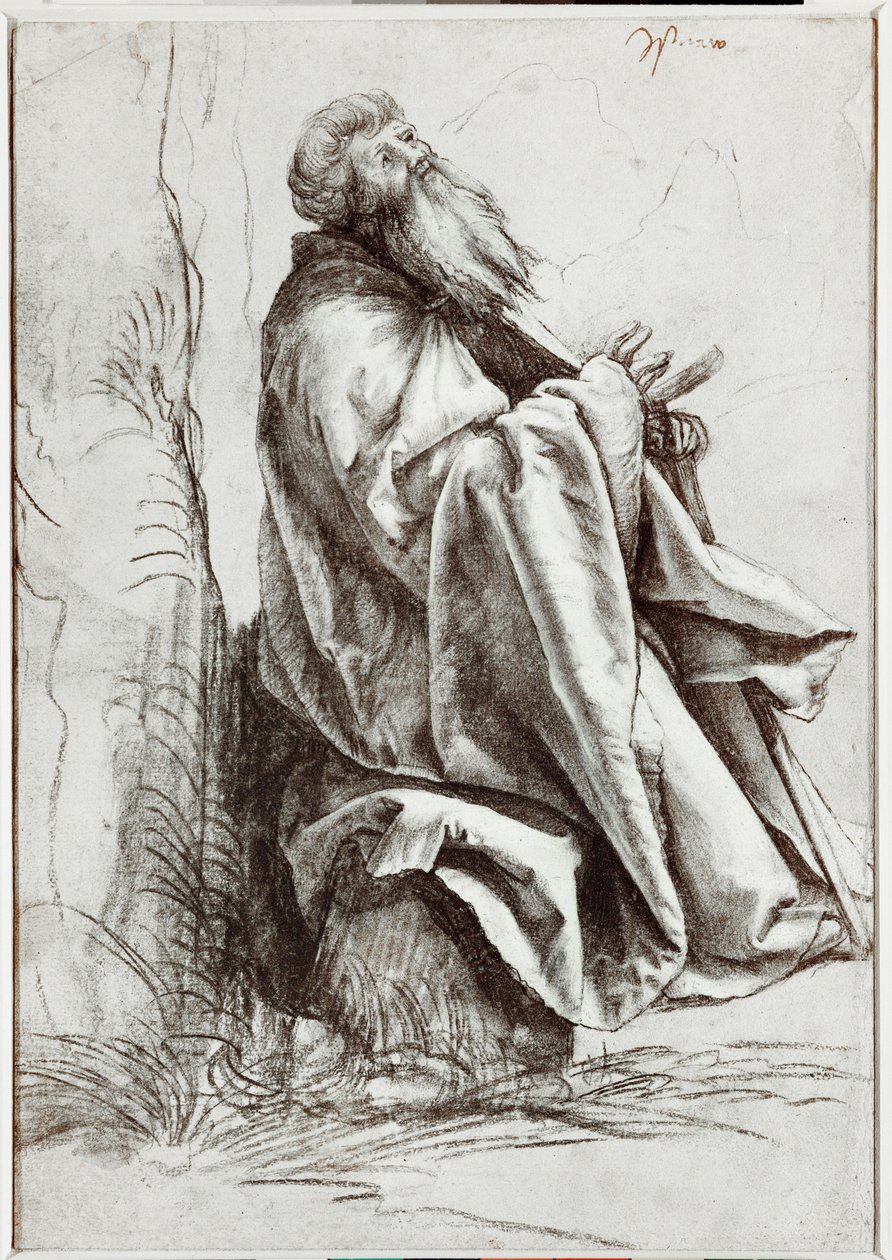 Heiliger Antonius von Padua beim Beten von Matthias Gruenewald