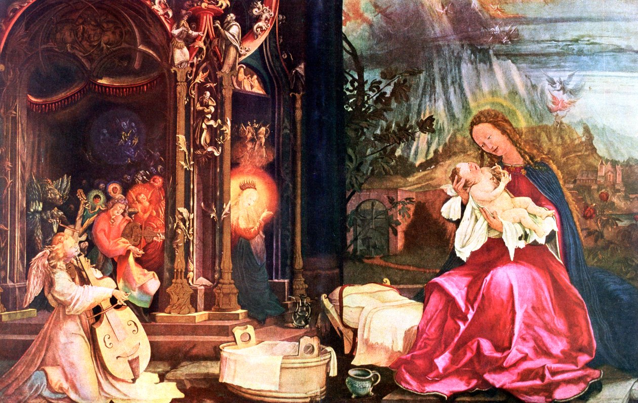 Die Geburt der Antoniner von Isenheim, ca. 1490-1528 von Matthias Gruenewald