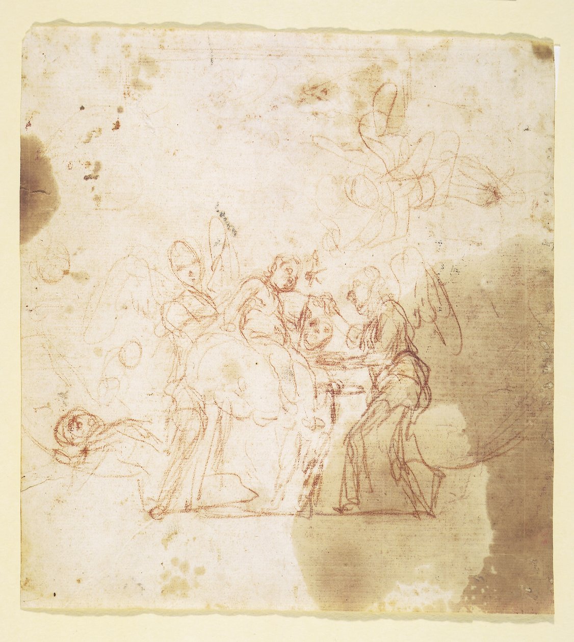 Johannes der Täufer als Kind von Engeln betreut (?) von Mattia Preti