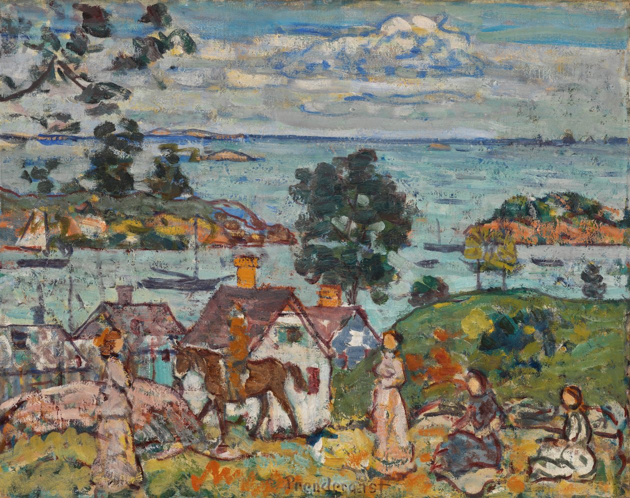 Wassereinlass und Haus, Glouster Hafen, 1916-18 von Maurice Brazil Prendergast
