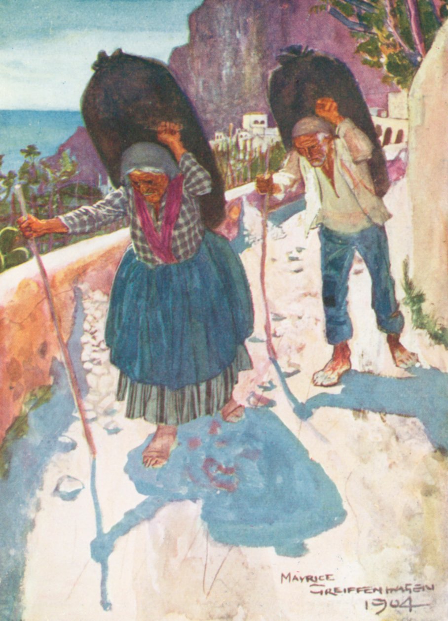 Kohlenhändler, Amalfi von Maurice (after) Greiffenhagen