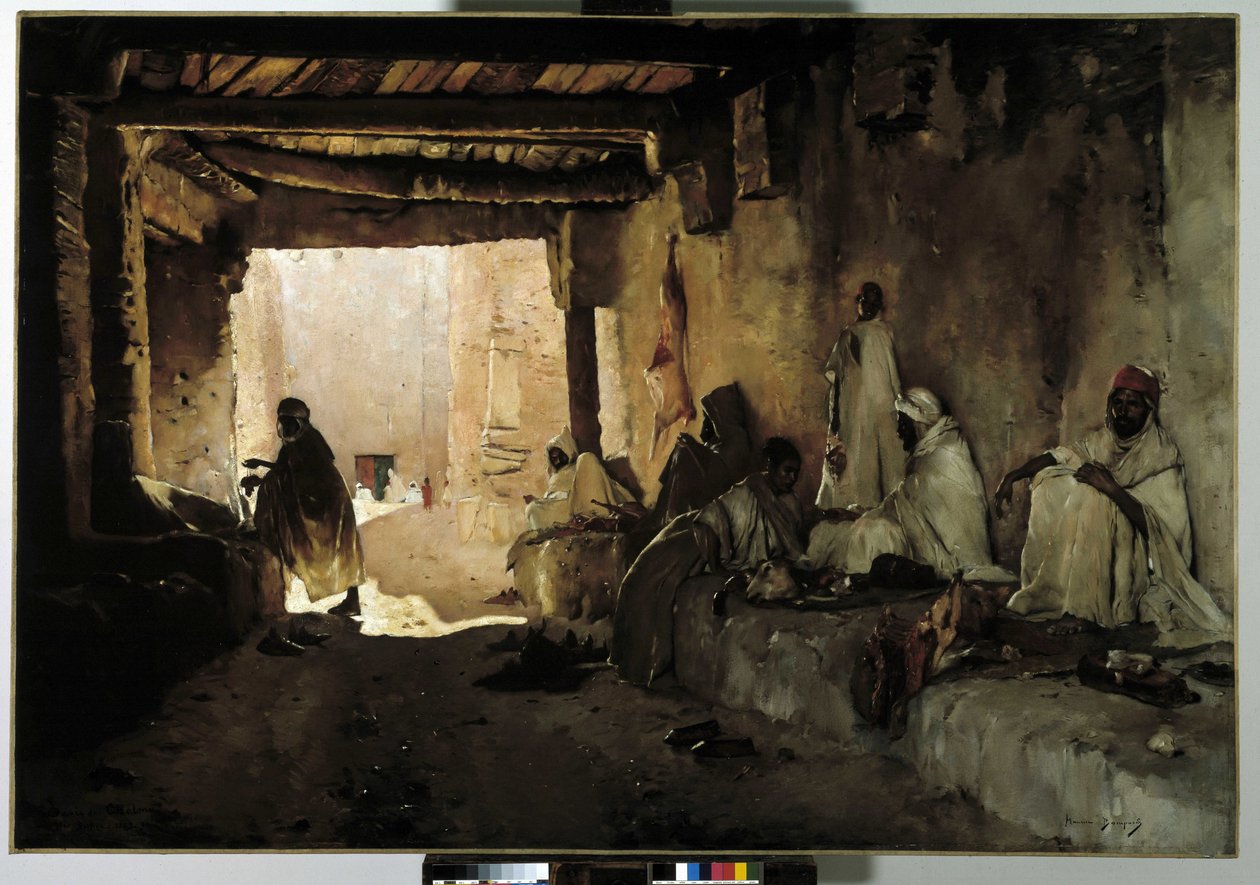 Die Metzger der Oase Chelma, Biskra, Algerien von Maurice Bompard