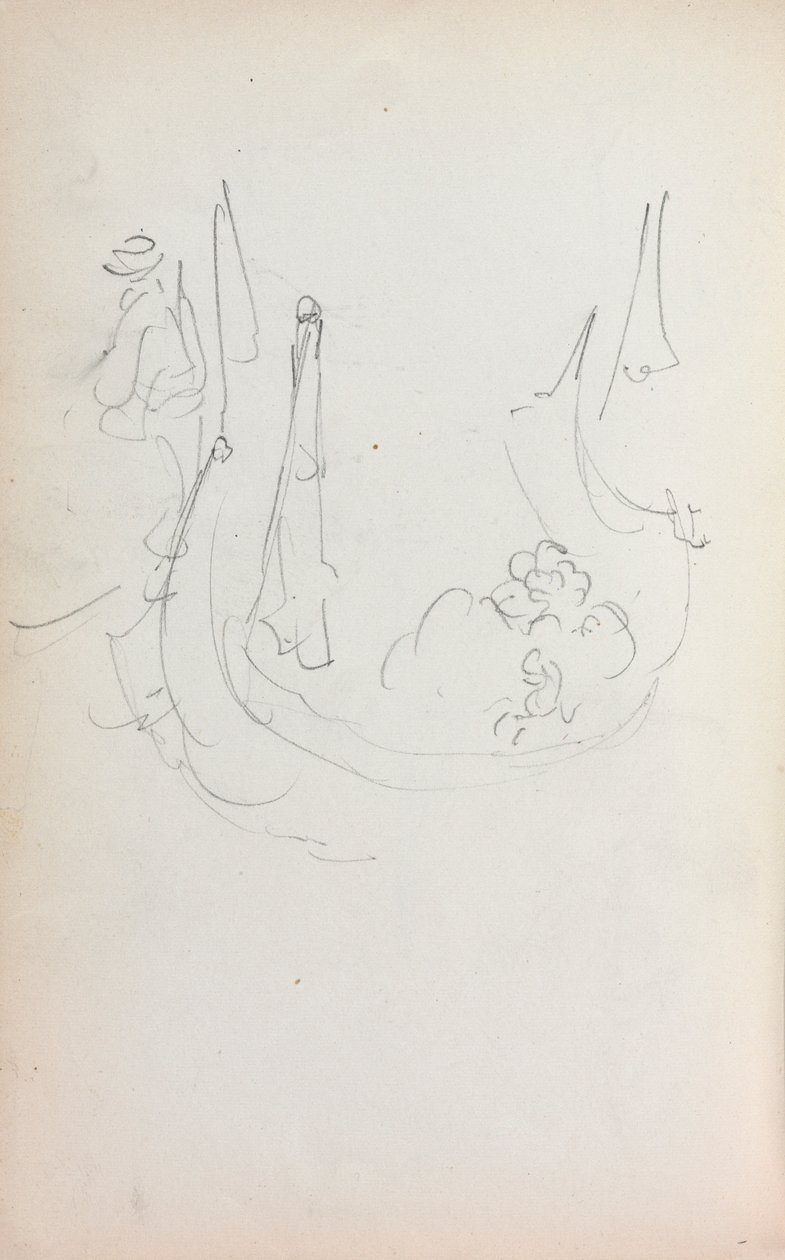 Italienisches Skizzenbuch: Gondel Seite 35, 1898-1899 von Maurice Brazil Prendergast