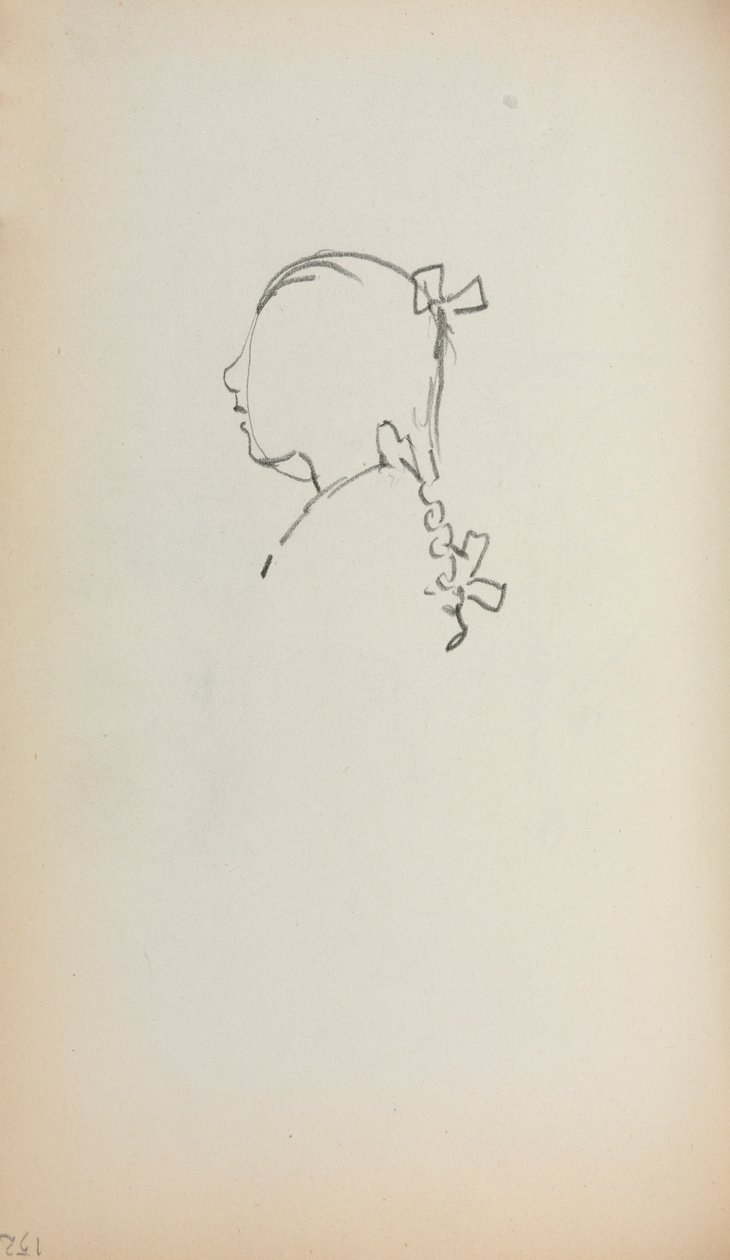 Italienisches Skizzenbuch: Kopf eines Mädchens im Profil, Seite 152, 1898-1899 von Maurice Brazil Prendergast