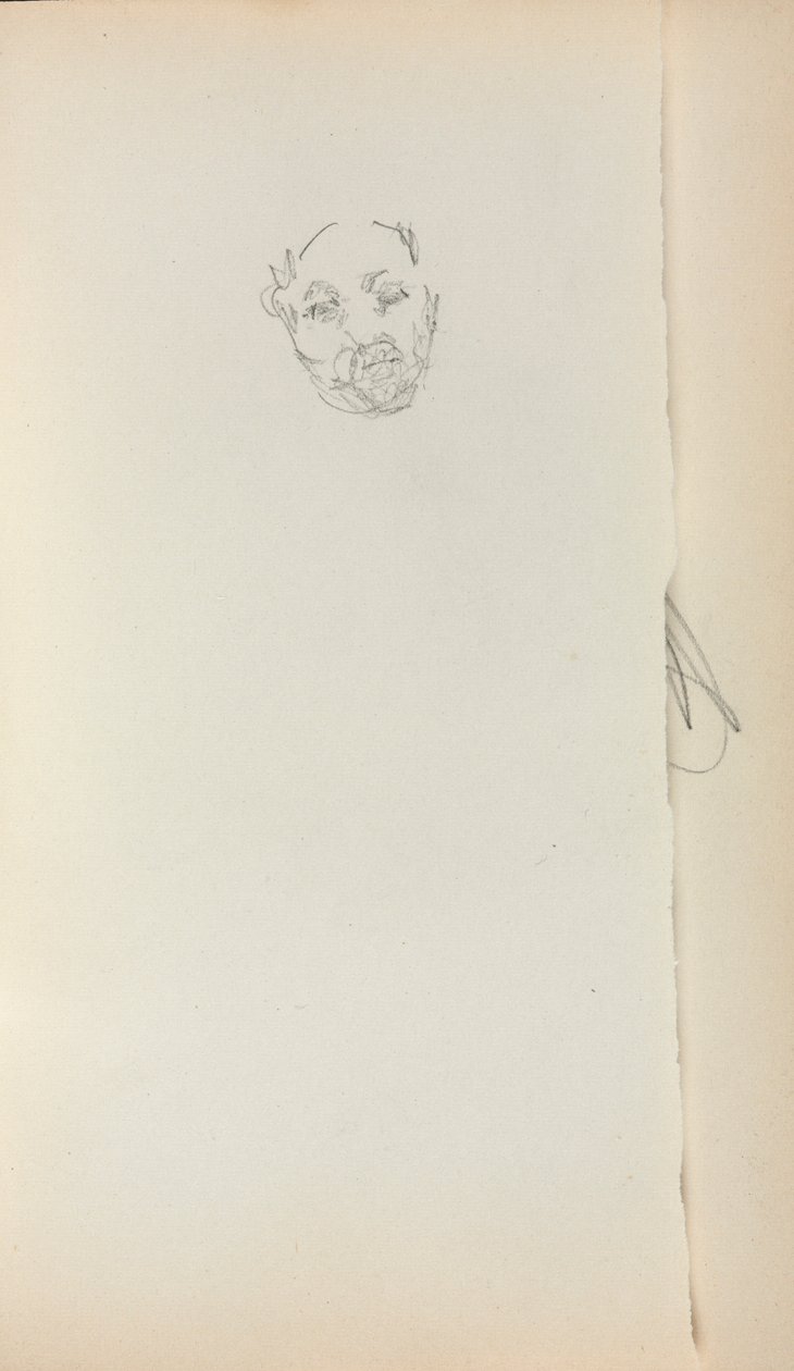 Italienisches Skizzenbuch: Kopf eines Mannes Seite 221, 1898-1899 von Maurice Brazil Prendergast