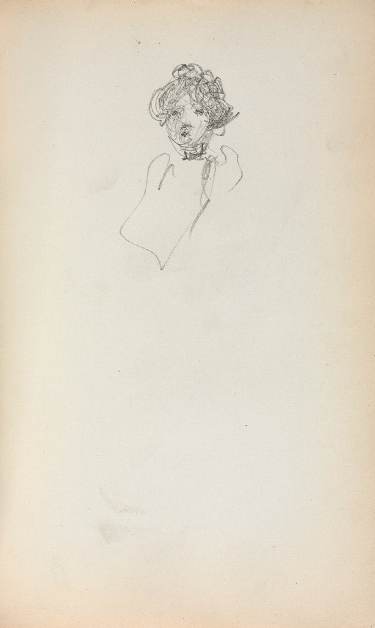 Italienisches Skizzenbuch: Kopf einer Frau Seite 215, 1898-1899 von Maurice Brazil Prendergast