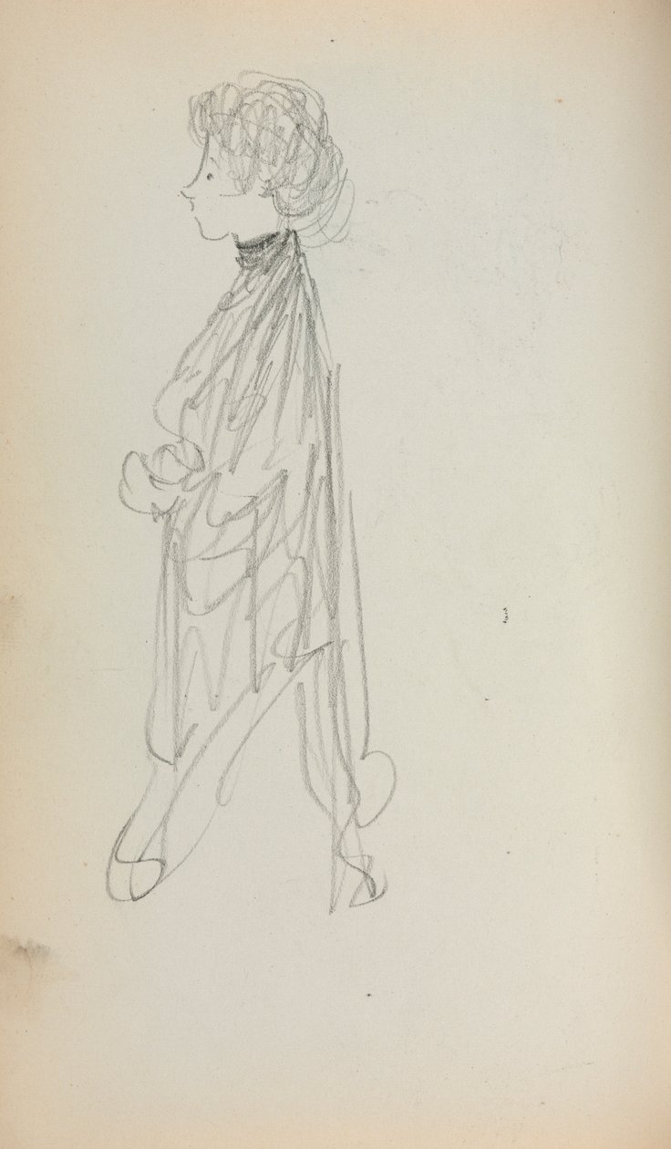 Italienisches Skizzenbuch: Stehende Frau im Profil Seite 51, 1898-1899 von Maurice Brazil Prendergast