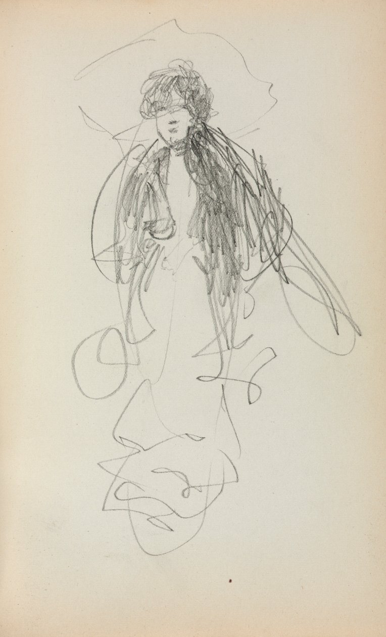 Italienisches Skizzenbuch: Stehende Frau Seite 219, 1898-1899 von Maurice Brazil Prendergast