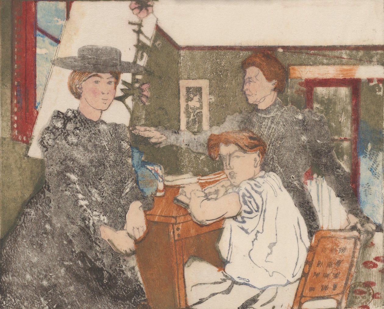 Die Familie des Graveurs, 1898 von Maurice Delcourt