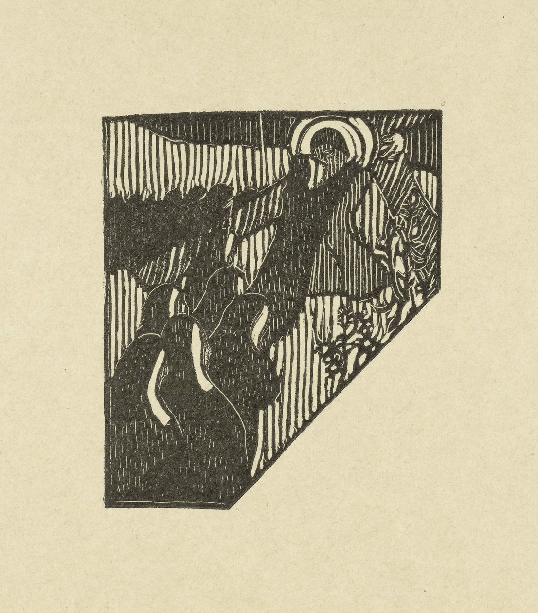 Illustration mit Kreuztragung Christi und Nonnen bei Gedicht in Gedichtband Sagesse von Paul Verlaine von Maurice Denis