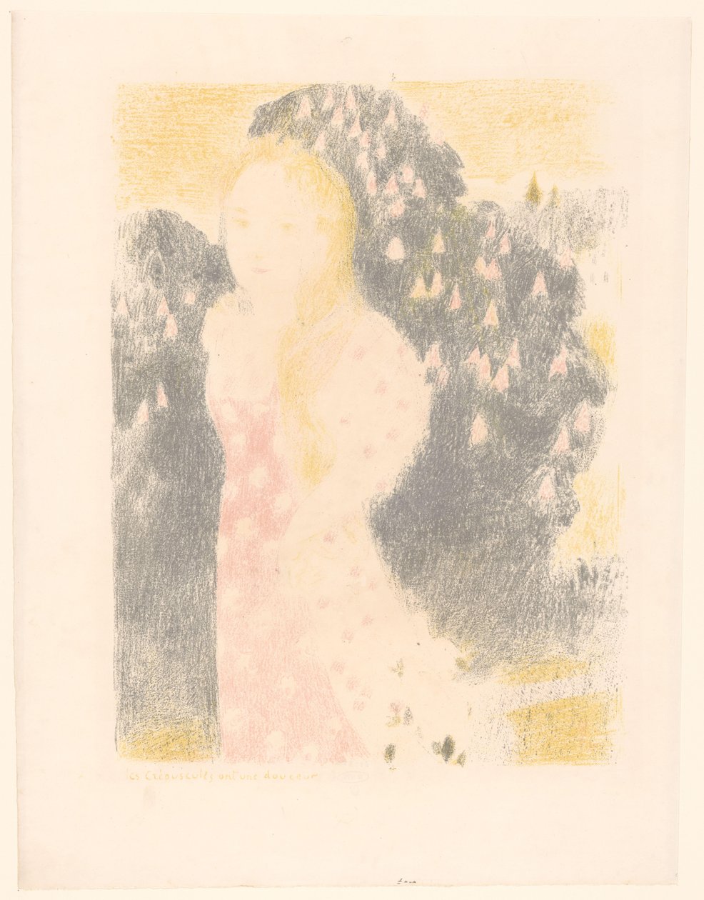 Mädchen vor einem blühenden Strauch von Maurice Denis