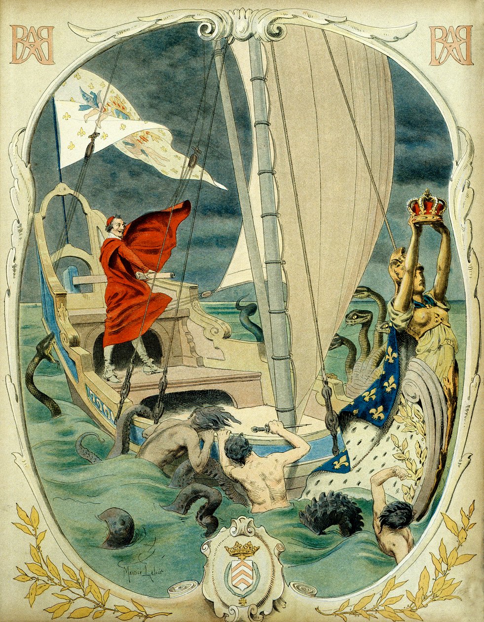 Geschichte Frankreichs: Allegorische Darstellung von Kardinal Richelieu (Armand Jean du Plessis) von Maurice Leloir