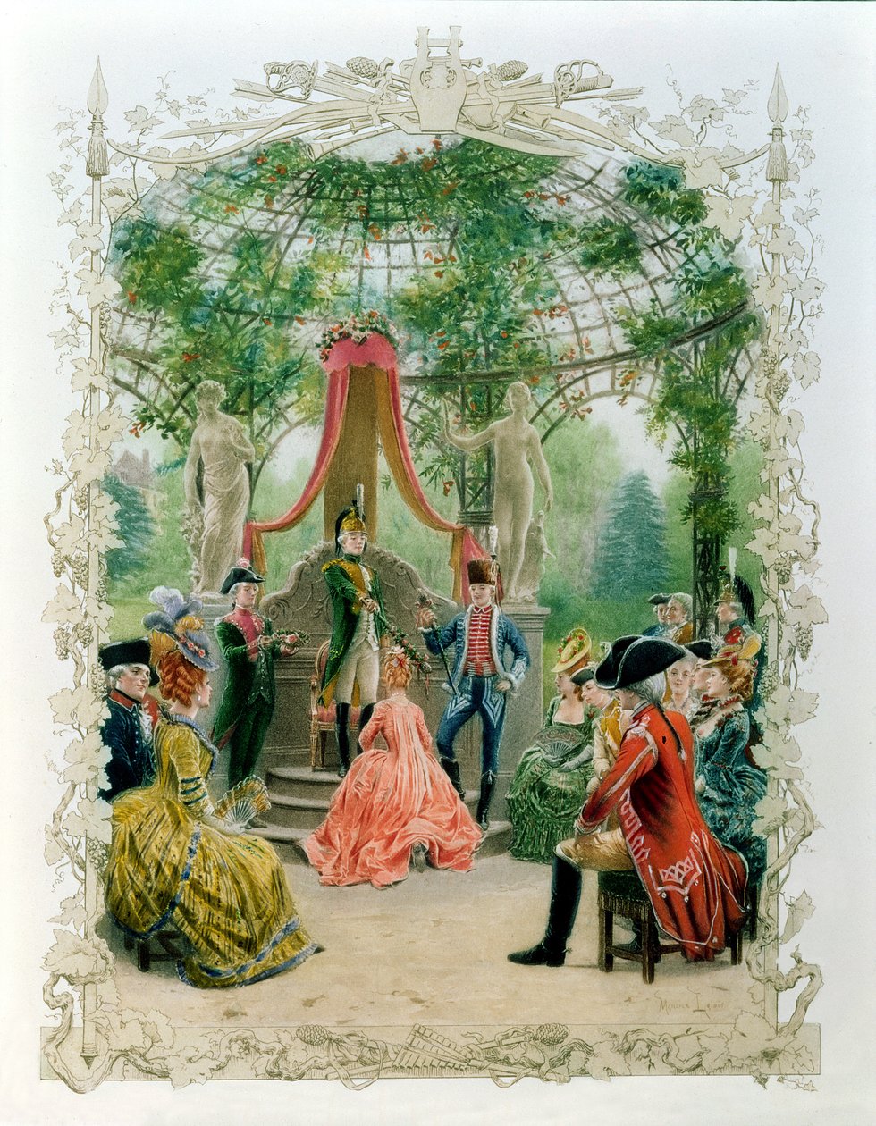 Freimaurerische Einweihungszeremonie einer Dame Freimaurerin um 1785, 1890 von Maurice Leloir